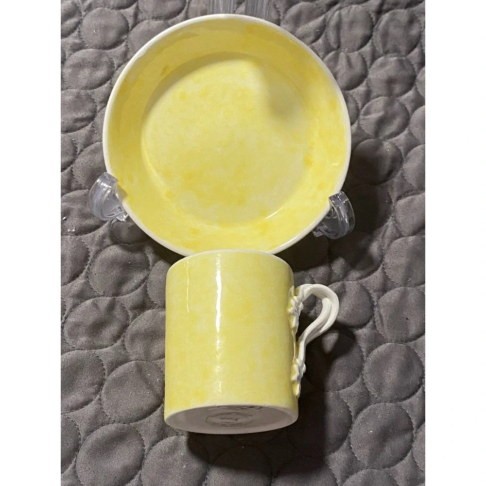 VNTG Bassanello Italian ceramic demitasse espresso cup/saucer set.Mid Century